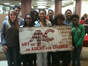 A.A..C. members with students from Baldwin County High School's Youth Poetry Collective
